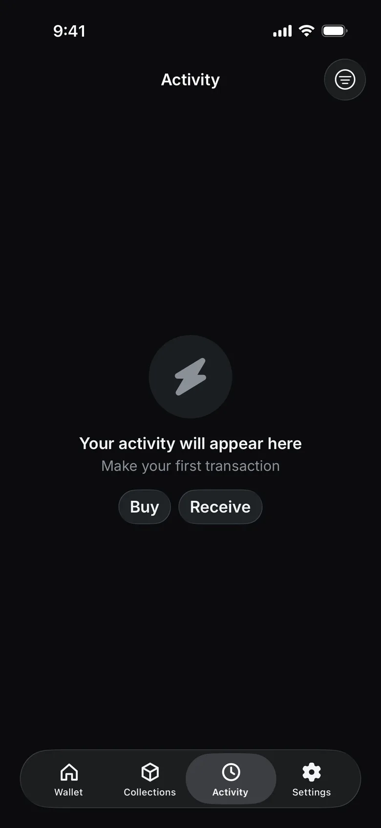 The Activity tab