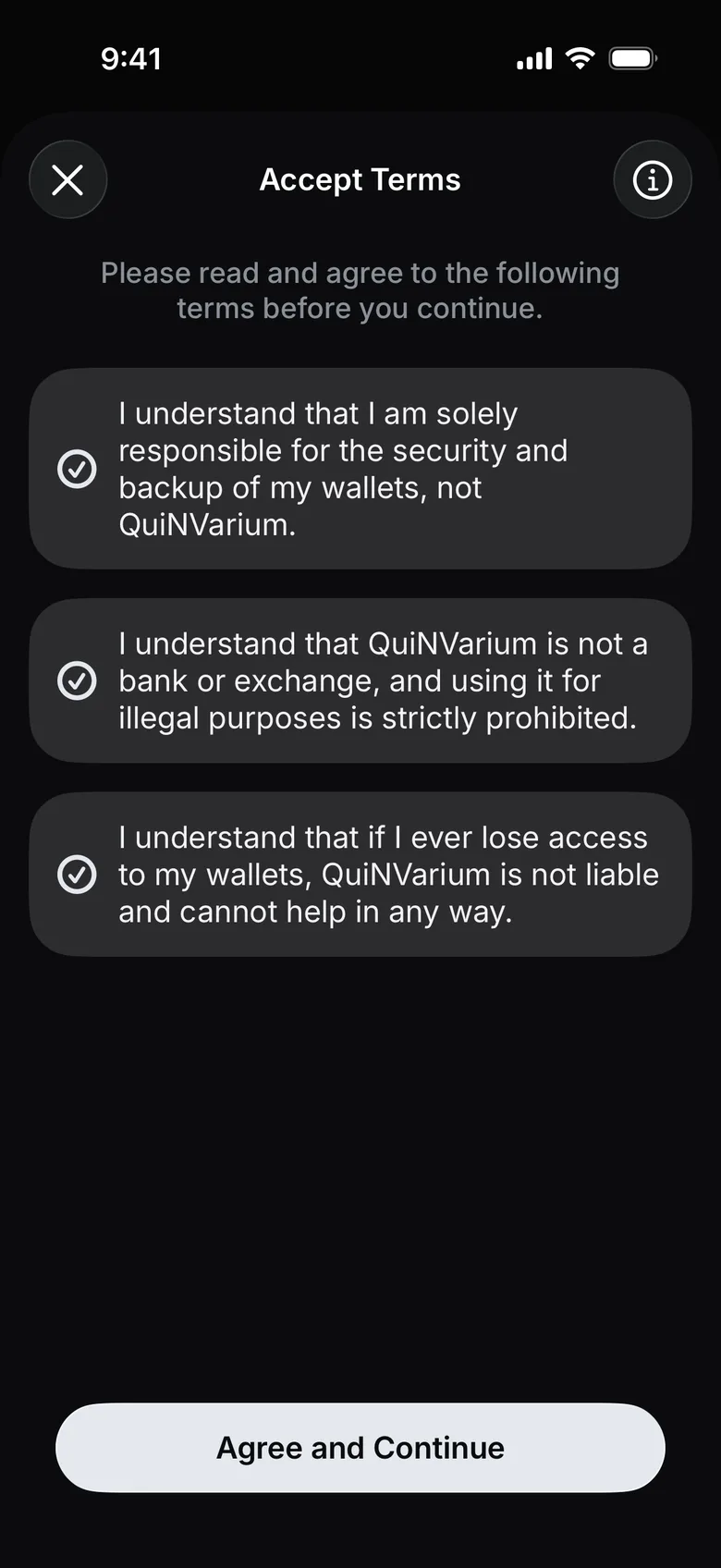 Tick the three boxes
