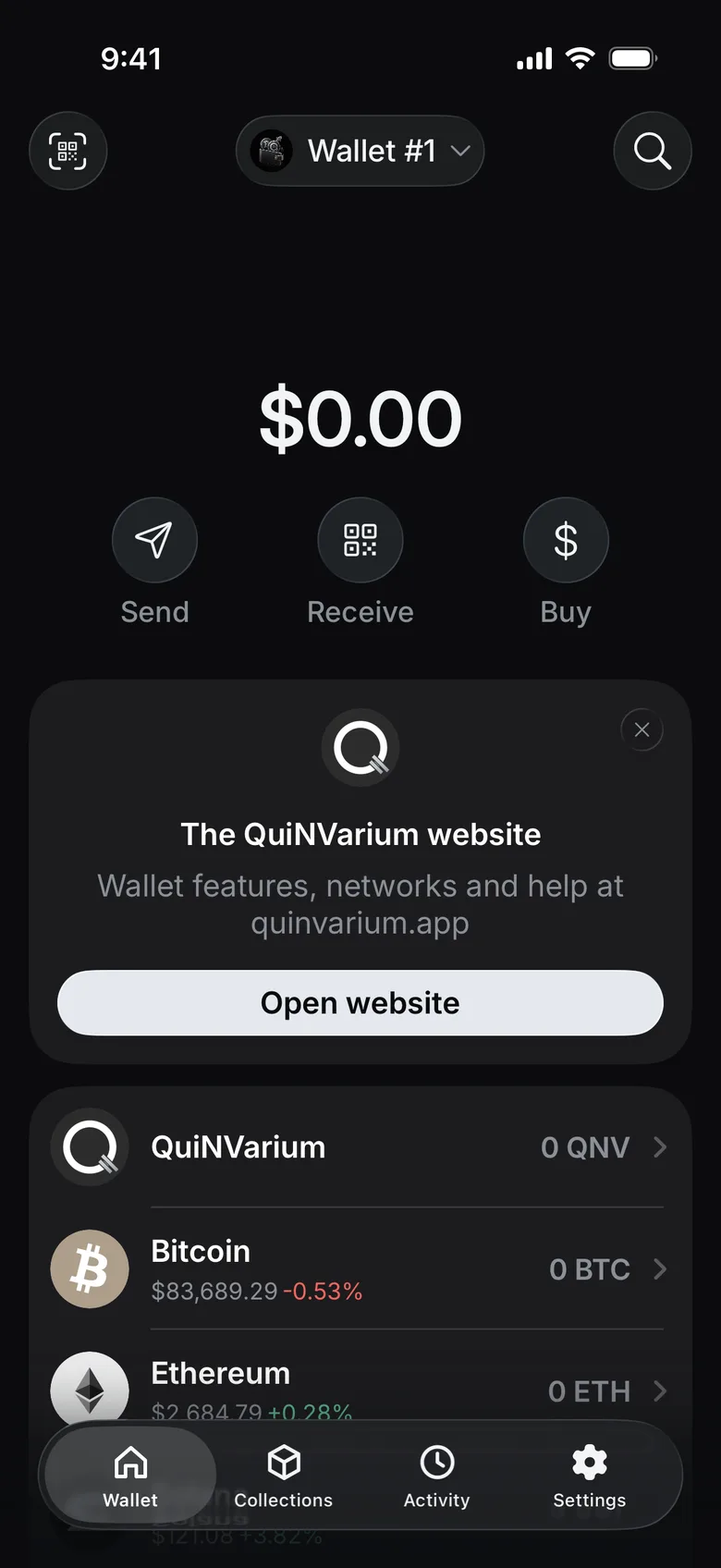 The wallet is ready