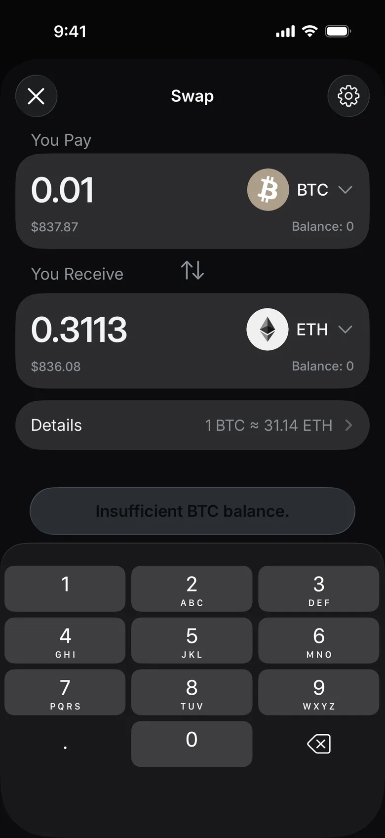 Enter the amount