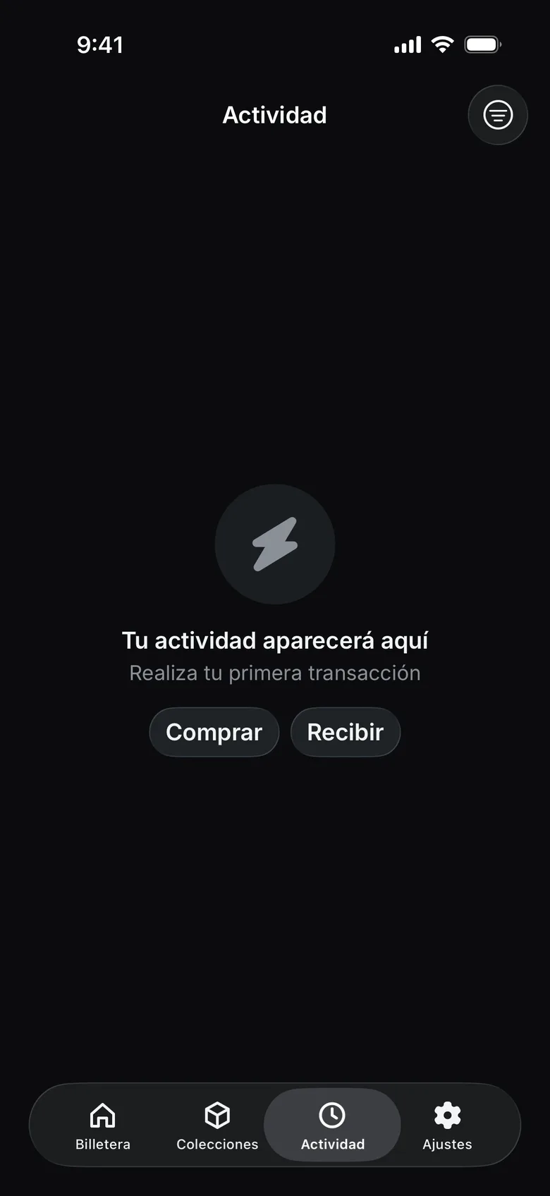 La pestaña «Actividad»