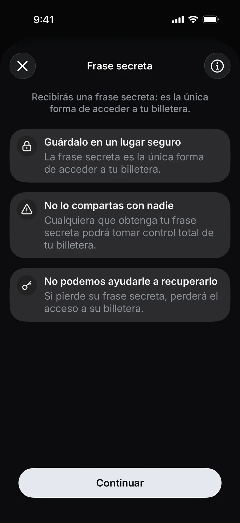 Lee las advertencias