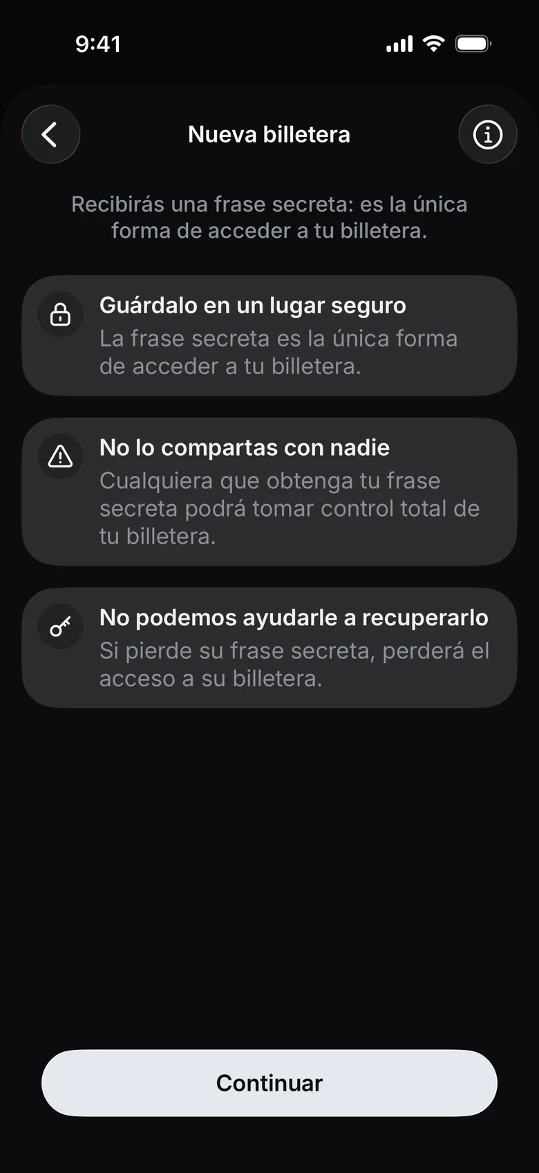 Lee las advertencias