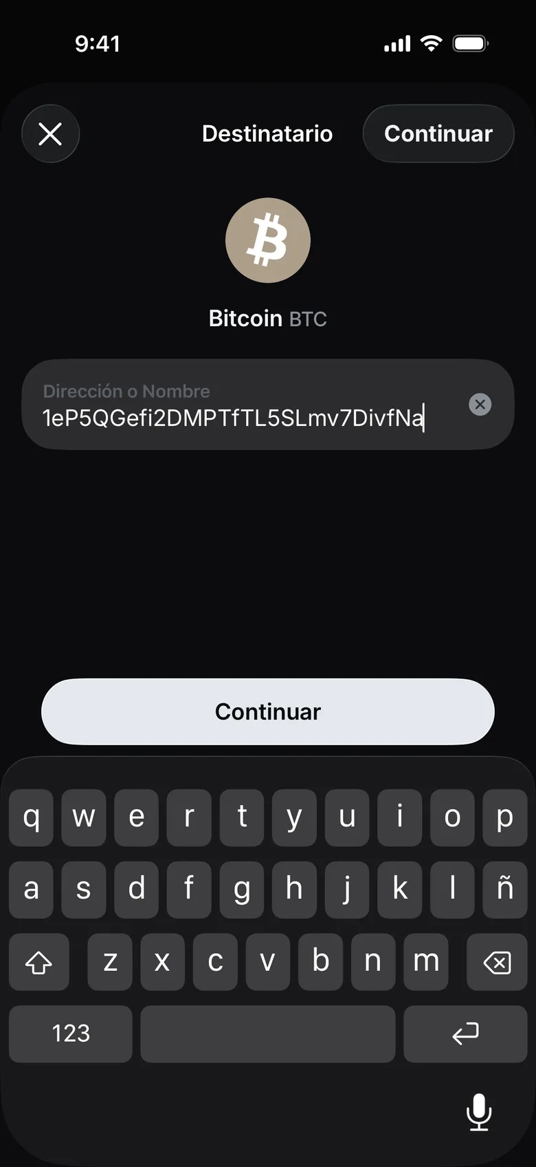 Introduce la dirección