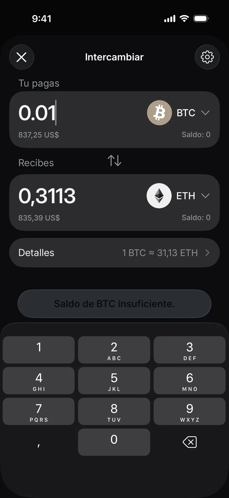 Introduce el importe